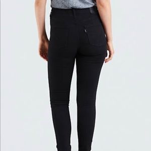 Levi’s High Rise 721 Black Skinny Jeans Denim